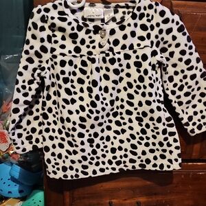 !!.  Girls 3T Black and White Polka Dot Top